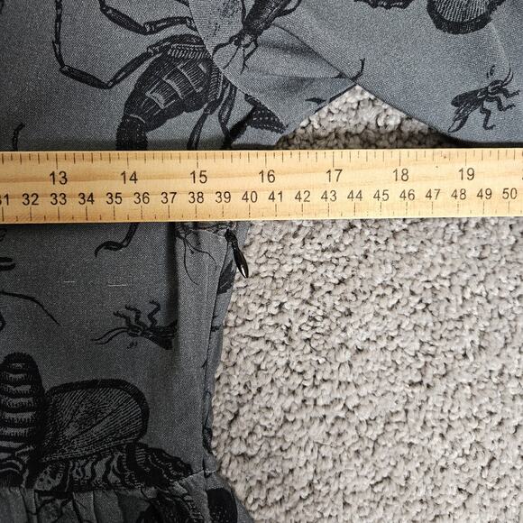 Disturbia Dress Womens 2 Gray Parasite Smock Mini Insects AOP Goth Feminine - Picture 5 of 16